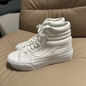 Vans all white hi-tops in size 8